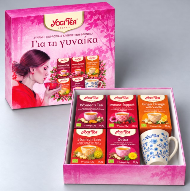 Yogi Tea Πακέτο για τη Γυναίκα- Σετ Δώρου 5 ροφήματα + Συλλεκτική κούπα
