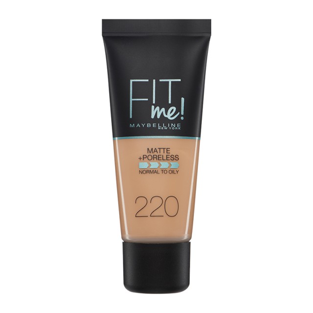 Maybelline Fit Me Matte & Poreless Liquid Foundation For Normal To Oily Skin 220 Natural Beige 30ml