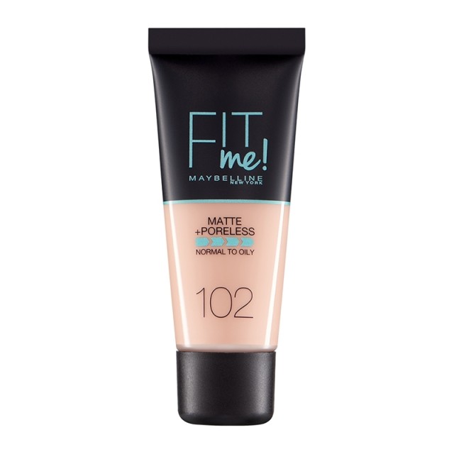Maybelline Fit Me Matte & Poreless Liquid Foundation For Normal To Oily Skin 102 Fair Ivory 30ml