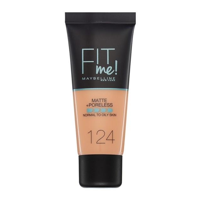 Maybelline Fit Me Matte & Poreless Liquid Foundation For Normal To Oily Skin 124 Soft Sand 30ml