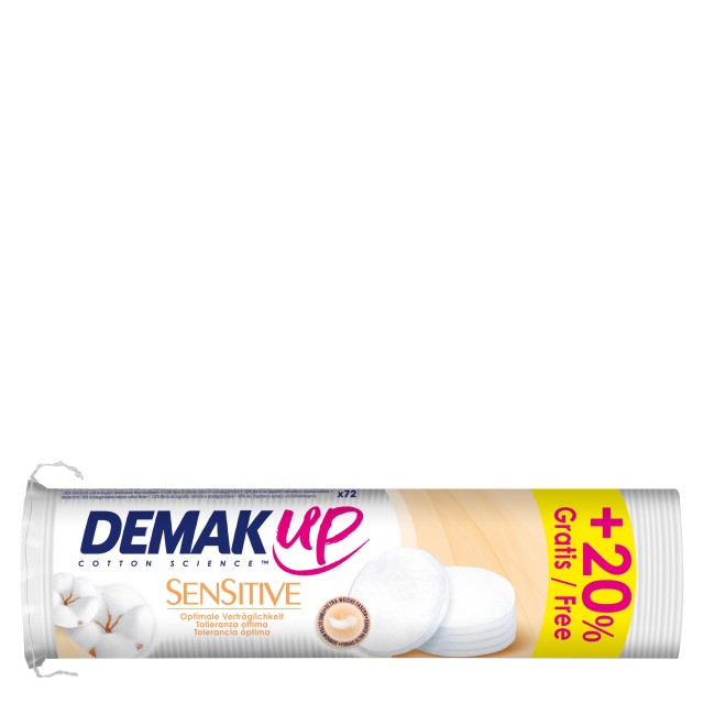 Demak Up Sensitive Silk Discs Δίσκοι Ντεμακιγιάζ Οβάλ +20% Επιπλέον Προϊόν 72τμχ