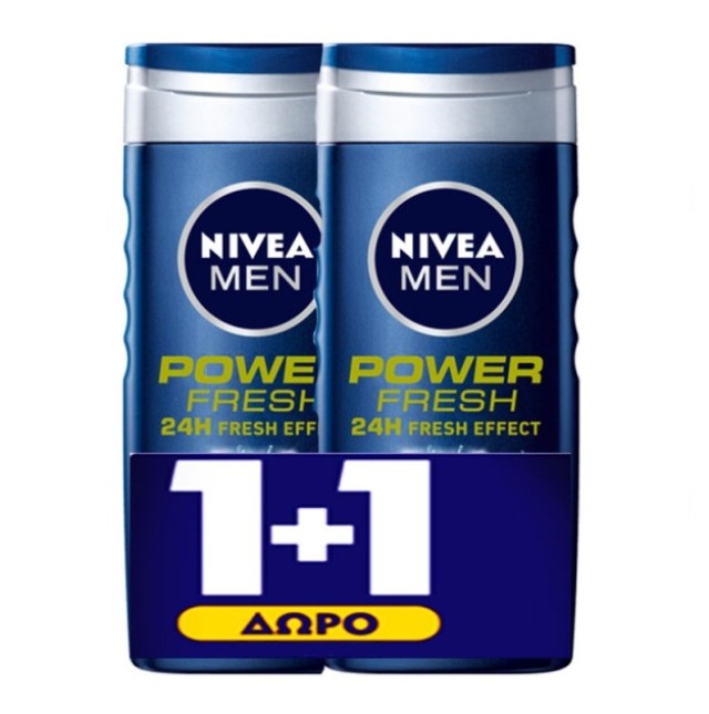 Nivea Men Αφρόλουτρο Power Refresh 500ml 1+1 ΔΩΡΟ