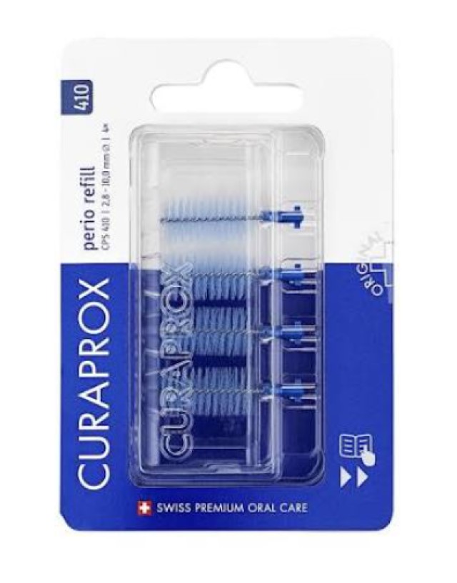 Curaprox Perio Refill CPS 410 Μεσοδόντια Βουρτσάκια Blue (2,8-10,0mm) 4τμχ