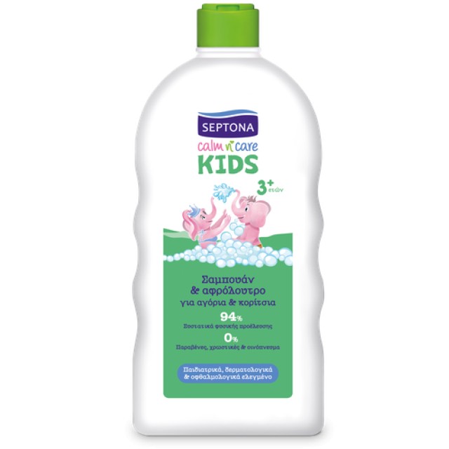 Septona Calm N Care Kids Σαμπουάν & Αφρόλουτρο Για Αγόρια & Κορίτσια 750ml