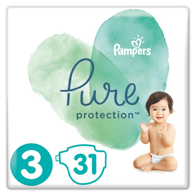 Pampers Pure Protection No.3 (6-10kg) 31 Πάνες