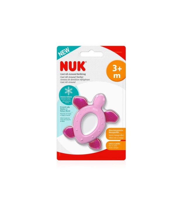Nuk Δακτύλιος Οδοντοφυΐας Χελωνάκι Cool All-Around με Δροσιστικά Στοιχεία Μωβ 3m+ 1τμχ