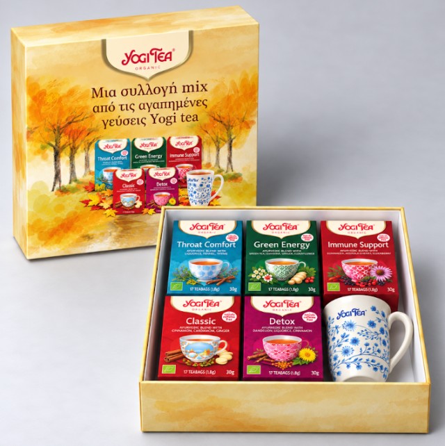 Yogi Tea Πακέτο Συλλογή Mix -Σετ Δώρου 5 ροφήματα + Συλλεκτική κούπα