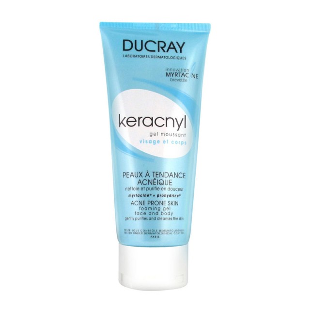 Ducray Keracnyl Gel Moussant Πρόσωπο και Σώμα 200ml
