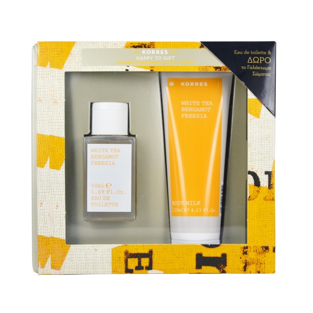 Korres ΣΕΤ Γυναικείο Άρωμα White Tea - Bergamot - Freesia 50ml + ΔΩΡΟ Body Milk 125m