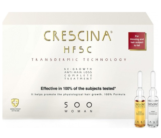 Crescina HFSC Transdermic Complete 500 Woman For Thinning and Hair Subject to Fall 10+10x3,5ml