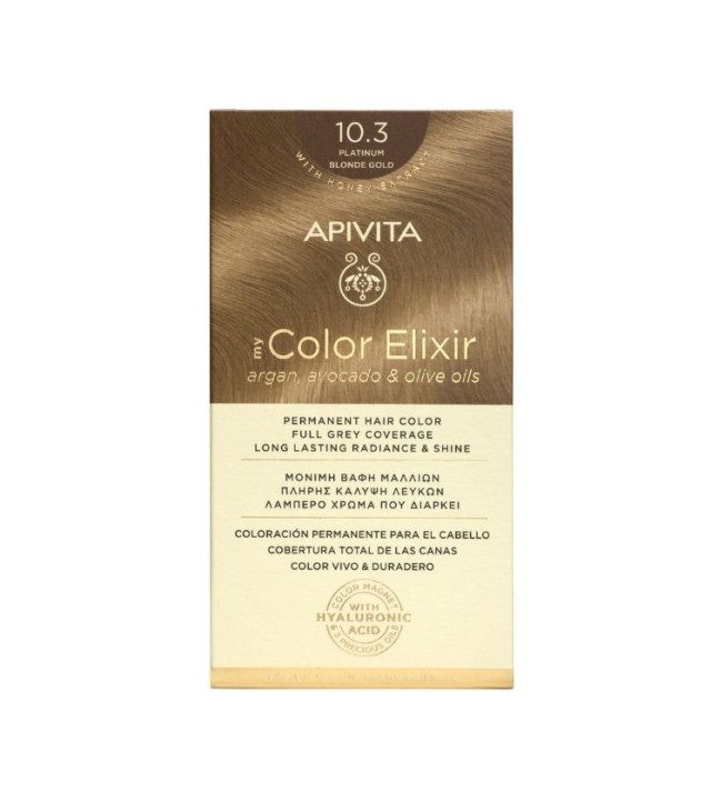 Apivita My Color Elixir kit Μόνιμη Βαφή Μαλλιών 10.3 ΚΑΤΑΞΑΝΘΟ ΜΕΛΙ