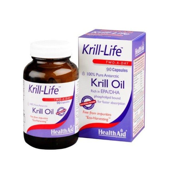 Health Aid Krill-Life 500mg - Λιπαρά Οξέα για Καρδιά & Χοληστερίνη 90 Κάψουλες