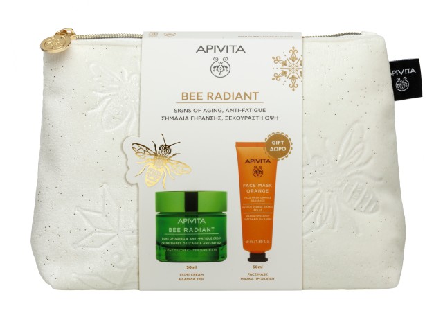 Apivita Set Bee Radiant Light Texture Gel-Cream 50ml & Δώρο Orange Radiance Face Mask 50ml & Δώρο Νεσεσέρ 1τμχ