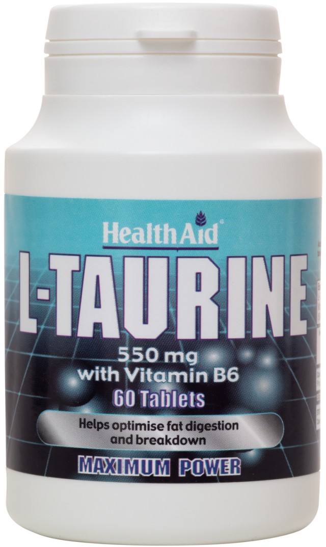 Health Aid L-Taurine 550mg + Vitamin B6 60tabs