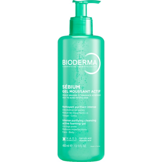 Bioderma Sebium Actif Gel Kαθαρισμού για Λιπαρό Δέρμα με Τάση Ακμής 400ml