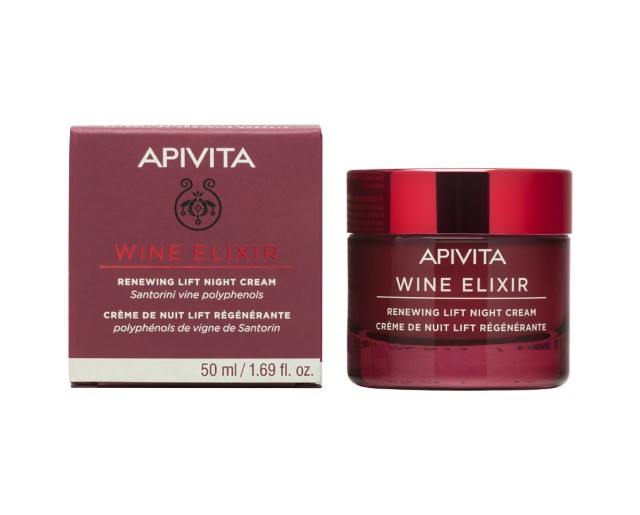 Apivita Wine Elixir Renewing Lift Night Cream Κρέμα Νύχτας για Ανανέωση & Lifting 50ml