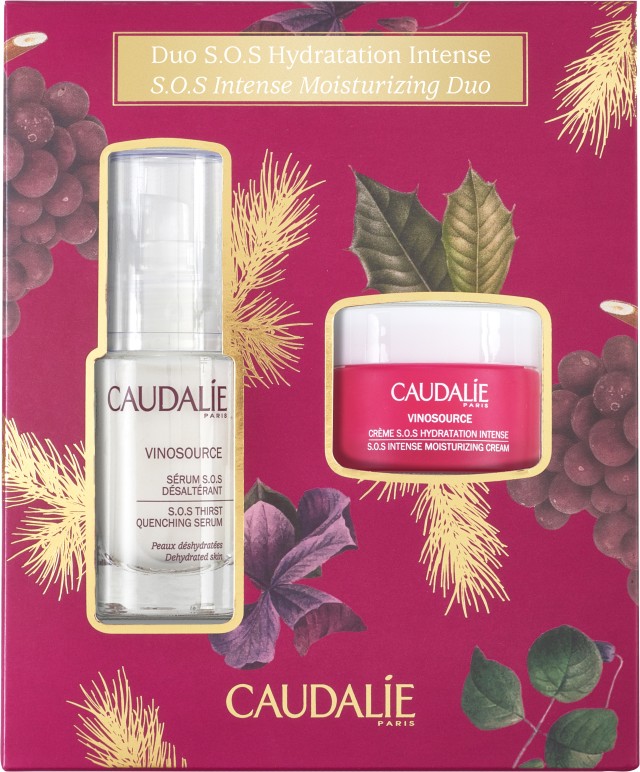 Caudalie Set Duo SOS Hydratation Intense Vinosource Serum SOS Desalterant 30ml + Δώρο Vinosource Creme SOS Hydratation Intense 25ml