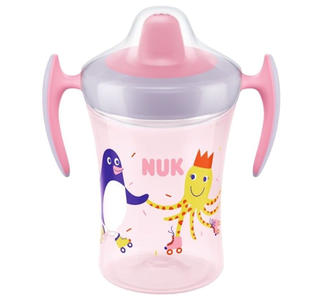 Nuk Evolution Trainer Cup Ρόζ 6m+ Πιγκουίνο - Χταπόδι 230ml