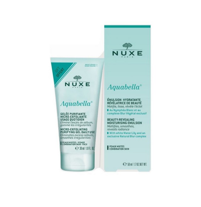 Nuxe Set Aquabella Beauty Revealing Moisturising Emulsion 50ml + Δώρο Aquabella Micro Exfoliating Purifying Gel Daily Use 30ml
