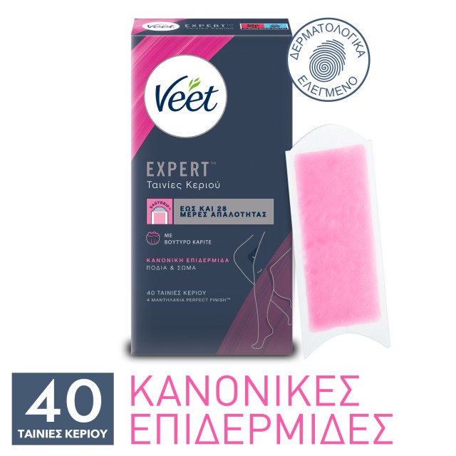 Veet Wax Strips Ταινίες Κεριού για Κανονική Επιδερμίδα 40τμχ