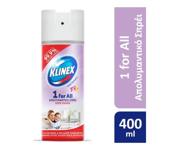 Klinex Απολυμαντικό Σπρέι 1for all Wild Flowers 400ml