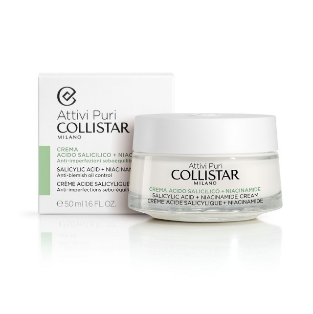 Collistar Attivi Puri Salicylic Acid + Niacinamide Κρέμα Προσώπου Ημέρας για Λάμψη 50ml