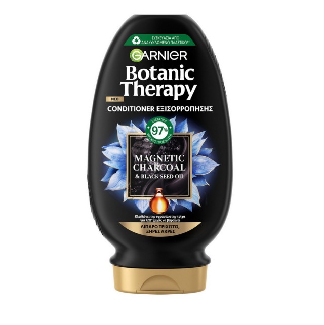 Garnier Botanic Therapy Magnetic Charcoal & Black Seed Oil Conditioner Εξισορρόπησης για Λιπαρό Τριχωτό,Ξηρές Άκρες 200ml