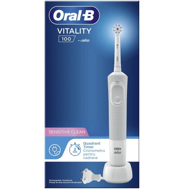 Oral-B Vitality 100 Sensitive Clean Ηλεκτρική Οδoντόβουρτσα 1τμχ