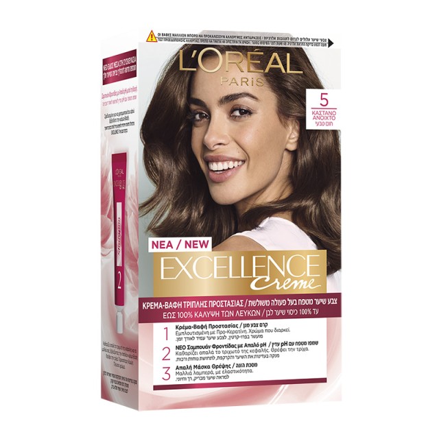 L'Oreal Excellence Creme 5 Καστανό Ανοιχτό 48ml