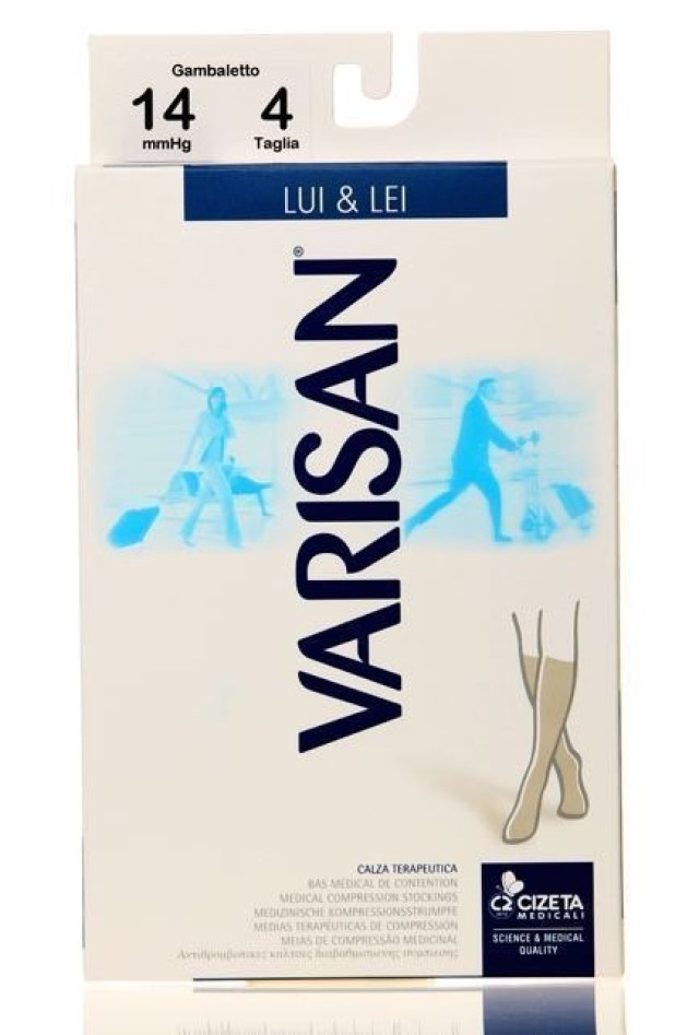 Varisan Lui & Lei Grigio Κάλτσες Διαβαθμισμένης Συμπίεσης Κάτω Γόνατος 14 mmHg 856 Γκρι No 1 (37-39)