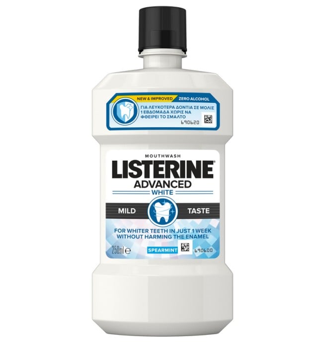 Listerine Mouthwash Advanced White Mild Taste Mouthwash 250ml
