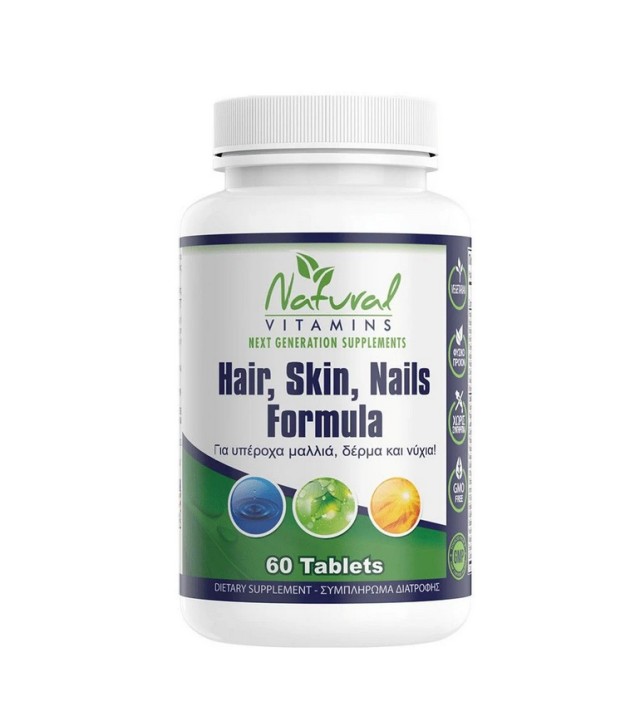 Natural Vitamins Hair, Nail & Skin Complex 60 Κάψουλες