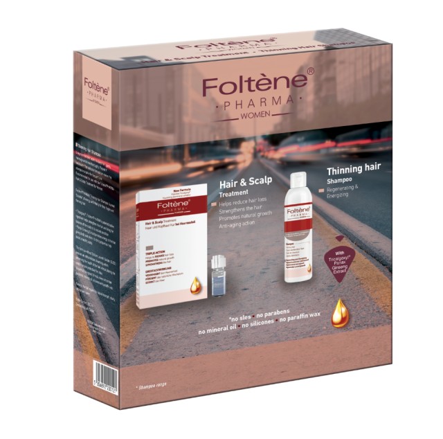 Foltene Women Shampoo Thinning Hair 200ml + Hair & Scalp Treatment 100ml