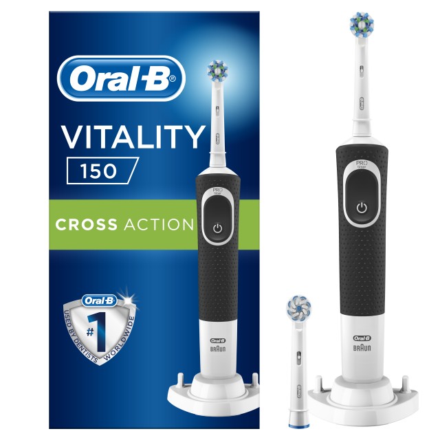 Oral-B Vitality 150 Cross Action Black Ηλεκτρική Οδοντόβουρτσα 1τμχ