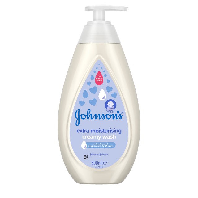 Johnson’s Extra Moisturising 2 σε 1 Αφρόλουτρο & Σαμπουάν 500ml