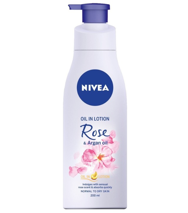 NIVEA Body Oil in Lotion Rose & Argan Oil 200ml_ΑΝΤΛΙΑ