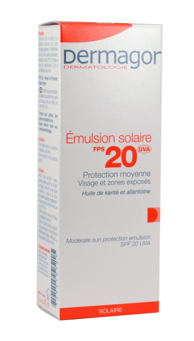 Inpa Dermagor Creme Solaire Emulsion SPF20 Αντηλιακή Κρέμα για το Πρόσωπο, για Όλη την Οικογένεια, 40 ml