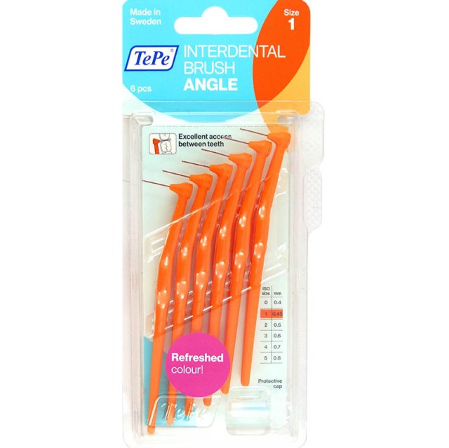 TePe International Brush Angle No.1 Πορτοκαλί 0.45mm 6τμχ