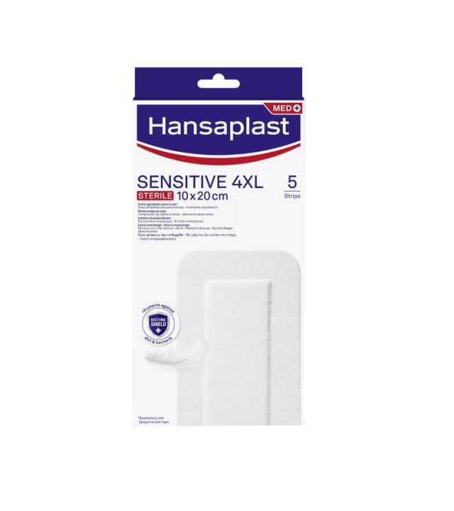 Hansaplast Sensitive Sterile 4XL Επιθέματα 10x20cm 5τμχ