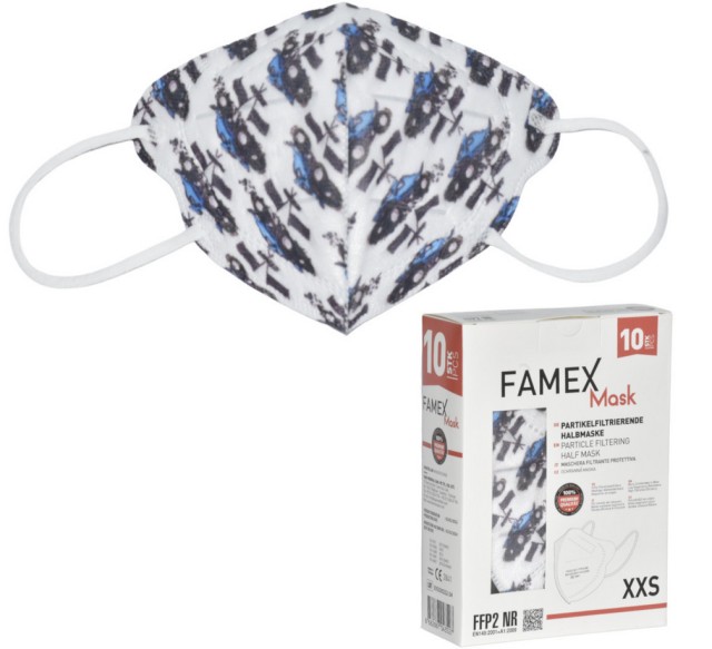 Famex Mask Kids Παιδικές Μάσκες Προστασίας FFP2 Τζιπ 10τμχ