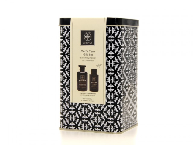 Apivita Men's Care Gift Set Πακέτο για τον Άνδρα με Σαμπουάν - Αφρόλουτρο με Κάρδαμο & Πρόπολη, 250ml & Eau de Toilette Άρωμα με Κέδρο & Κάρδαμο, 100ml
