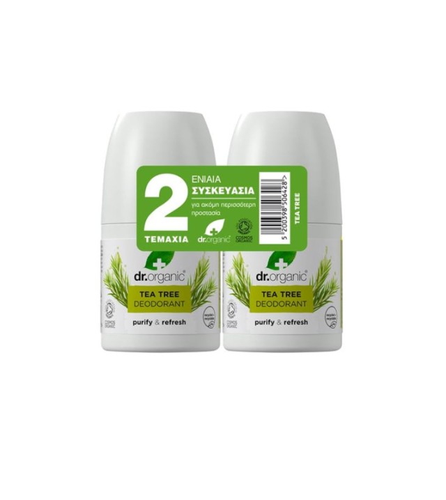 Dr. Organic Set Tea Tree Deodorant Roll-On Double Pack  2x50ml