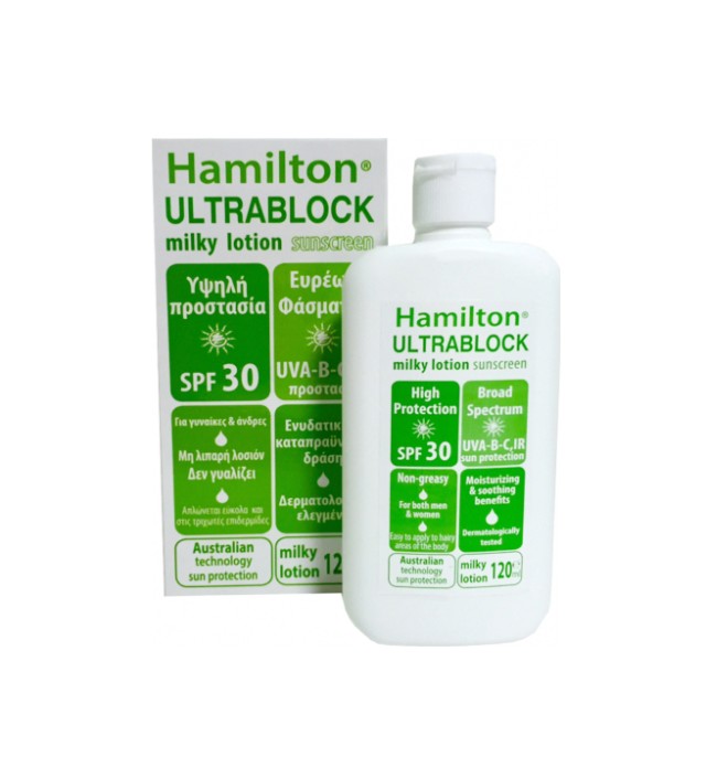 Hamilton Ultrablock SPF30 Body Sunscreen Milky Lotion 120ml
