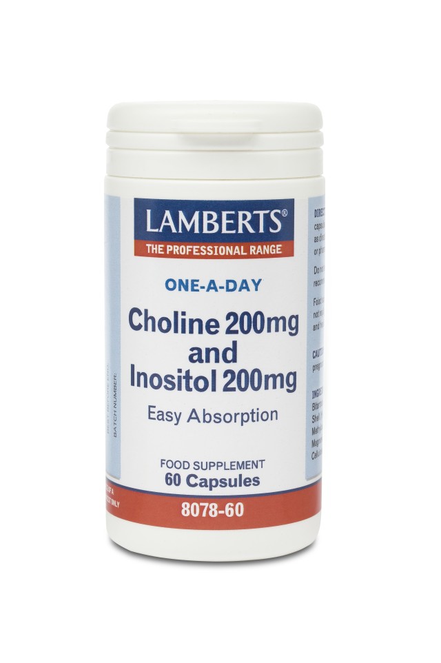 LAMBERTS CHOLINE 200MG-INOSITOL 200MG 60CAPS