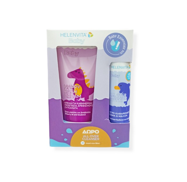 Helenvita Set Baby Nappy Rash Cream 150ml + Δώρο Baby All Over Cleanser Body & Hair με Άρωμα Talc 50ml