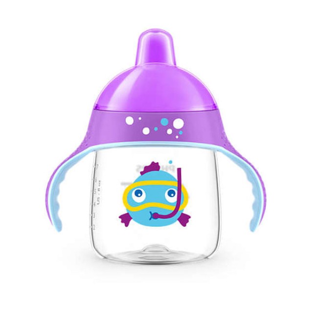 AVENT Κύπελλο με λαβές 260ml (μπλε-μωβ) 12M+ SCF753/02