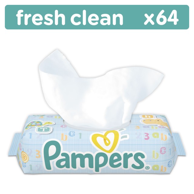 PAMPERS FRESH CLEAN ΜΩΡΟΜΑΝΤΗΛΑ 64ΤΜΧ