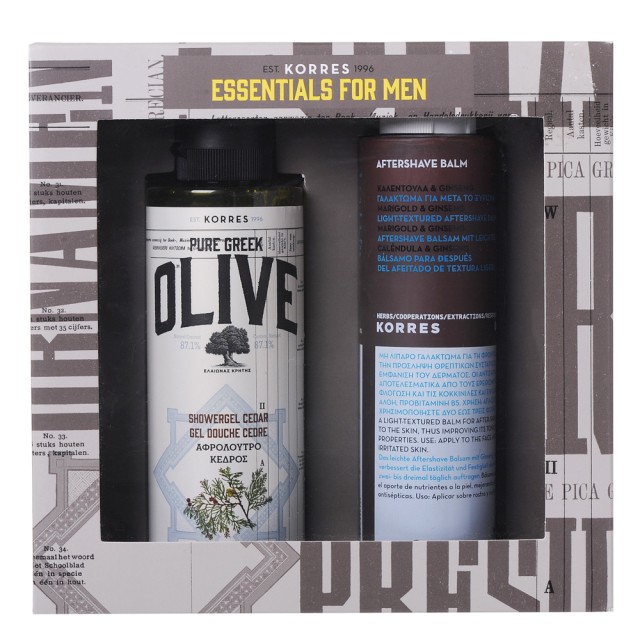 Korres Set Pure Greek Olive Αφρόλουτρο Κέδρος 250ml + Korres Aftershave Balm 200ml