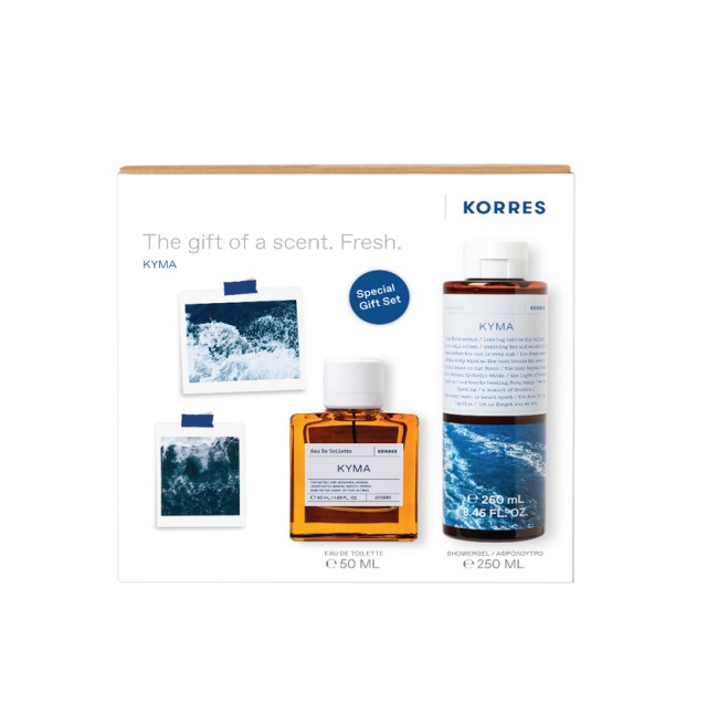 Korres Set Κύμα Eau de Toilette Ανδρικό Άρωμα 50ml + Κύμα Shower Gel Αφρόλουτρο 250ml