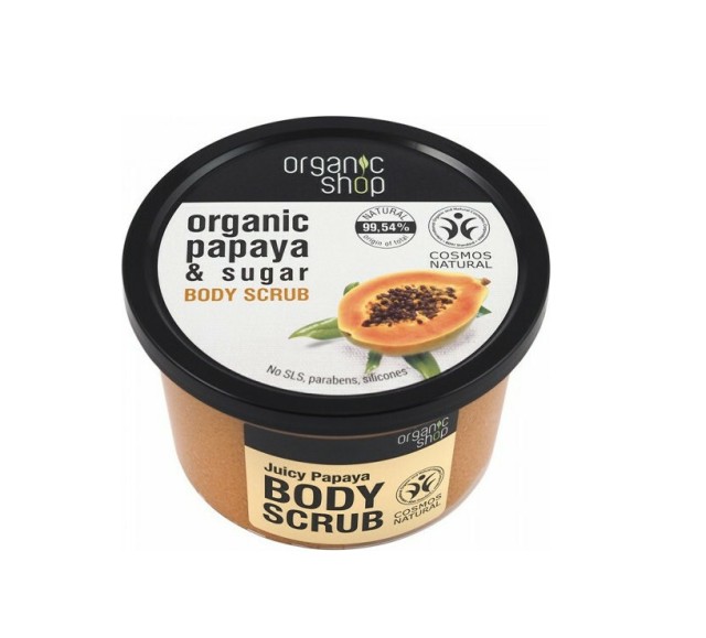Organic Shop Body Scrub Juicy Papaya Απολεπιστικό Σώματος 250ml